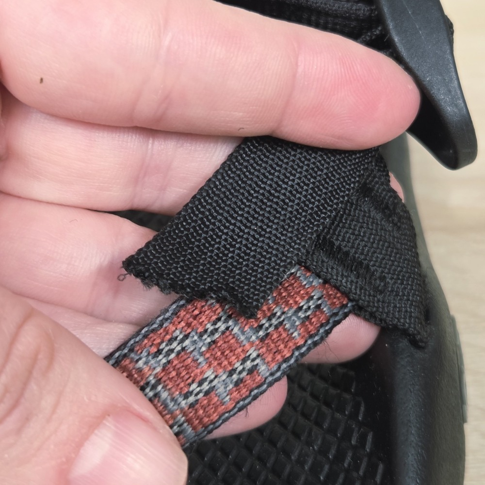 Chaco Women's Black Sandals with Red Patterned Straps - Picture 9 of 15